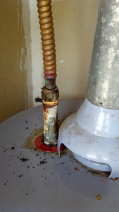 a rusty water heater seen and fixed by our Union City plumbers